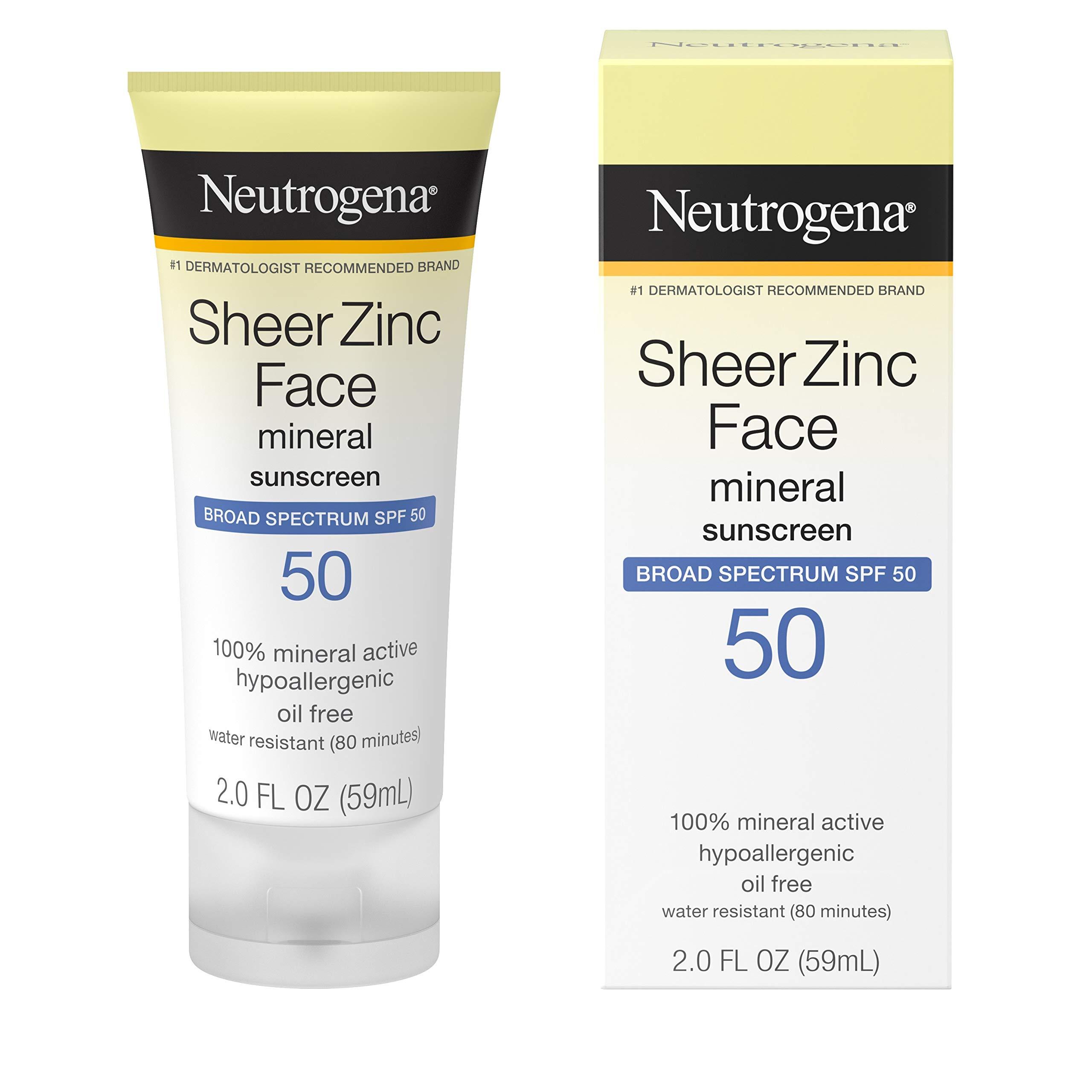 Neutrogena Sheer Zinc Oxide Dry-Touch Face Sunscreen with Broad ...