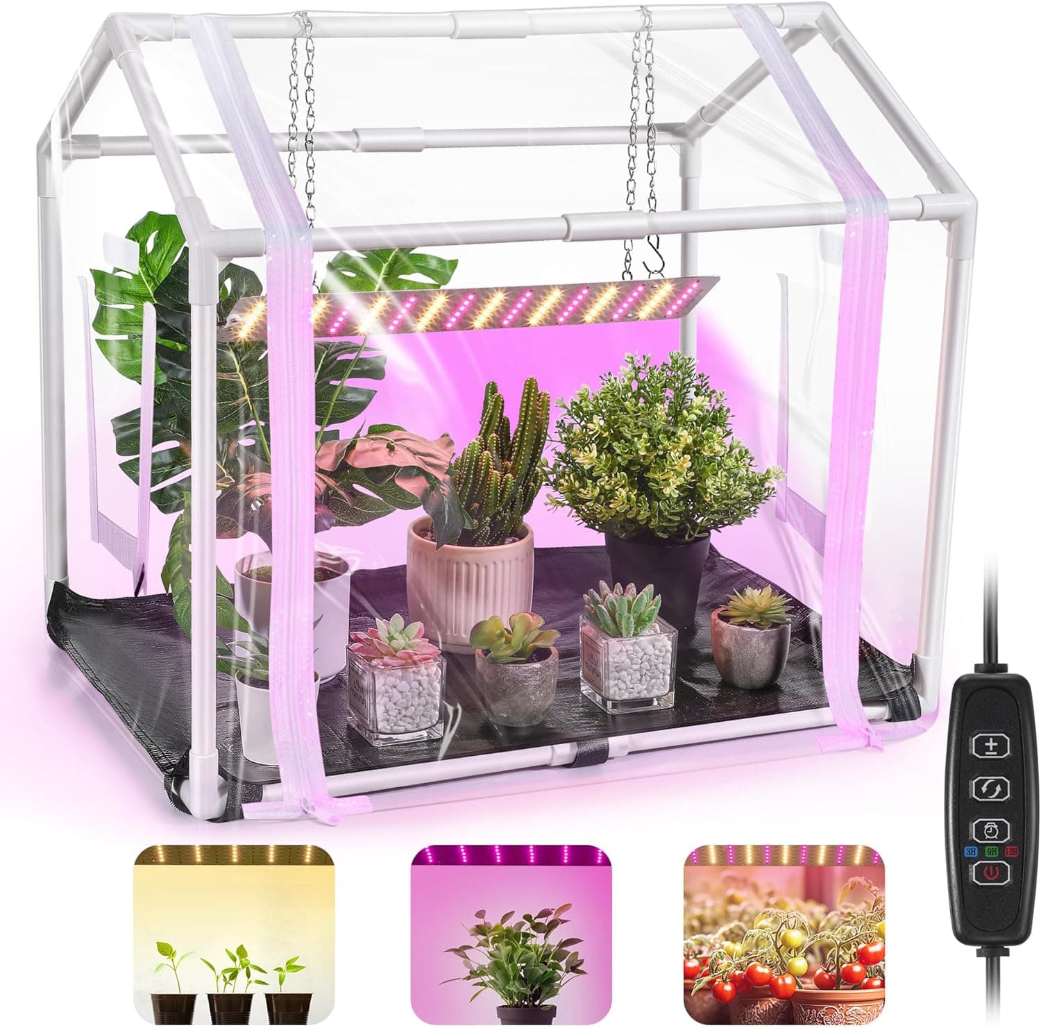 Amazon.com : Meonum Mini Greenhouse with Grow Light for Indoor ...