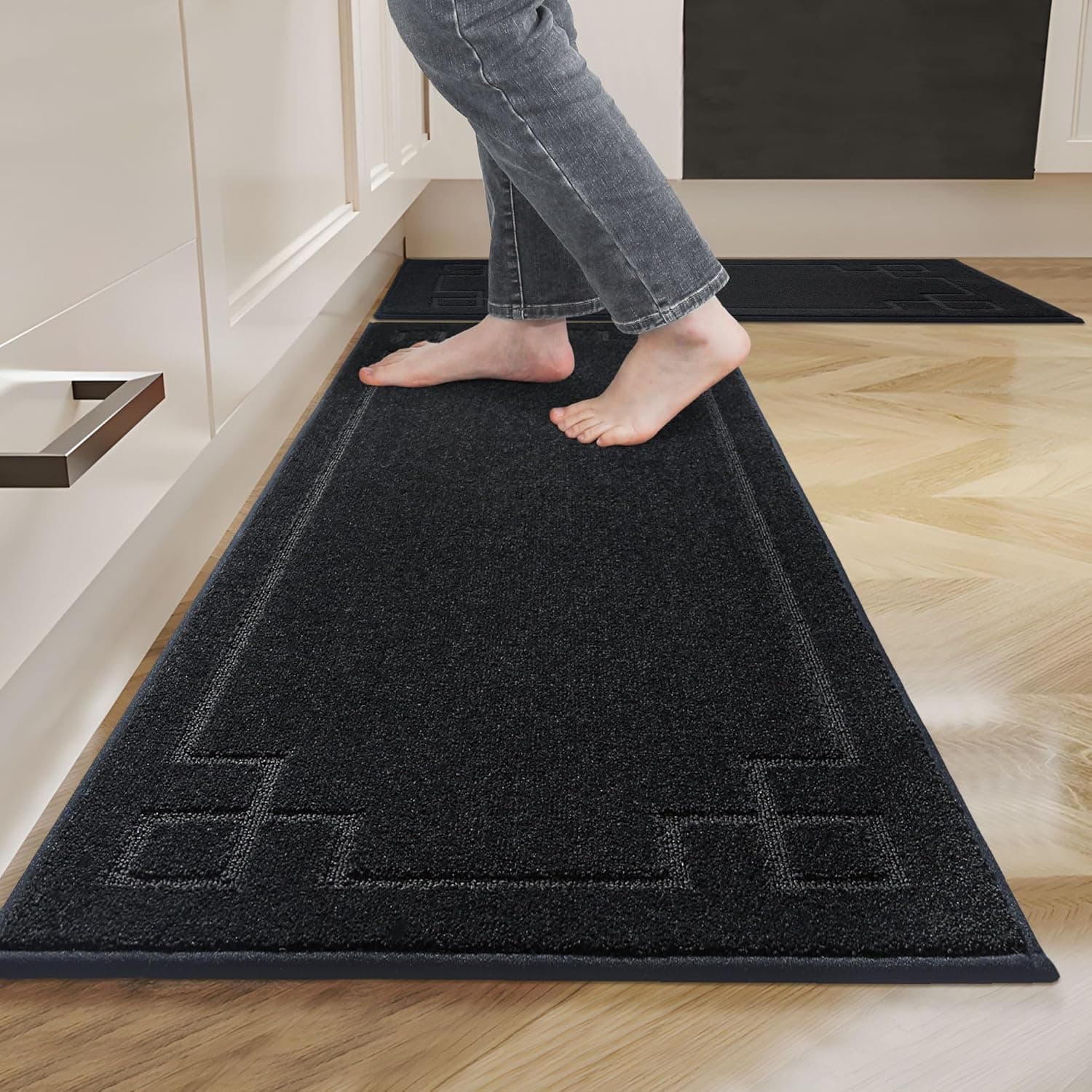 Amazon.com: BEQHAUSE Kitchen Rugs Non-Slip Washable [2 PCS], Machine ...
