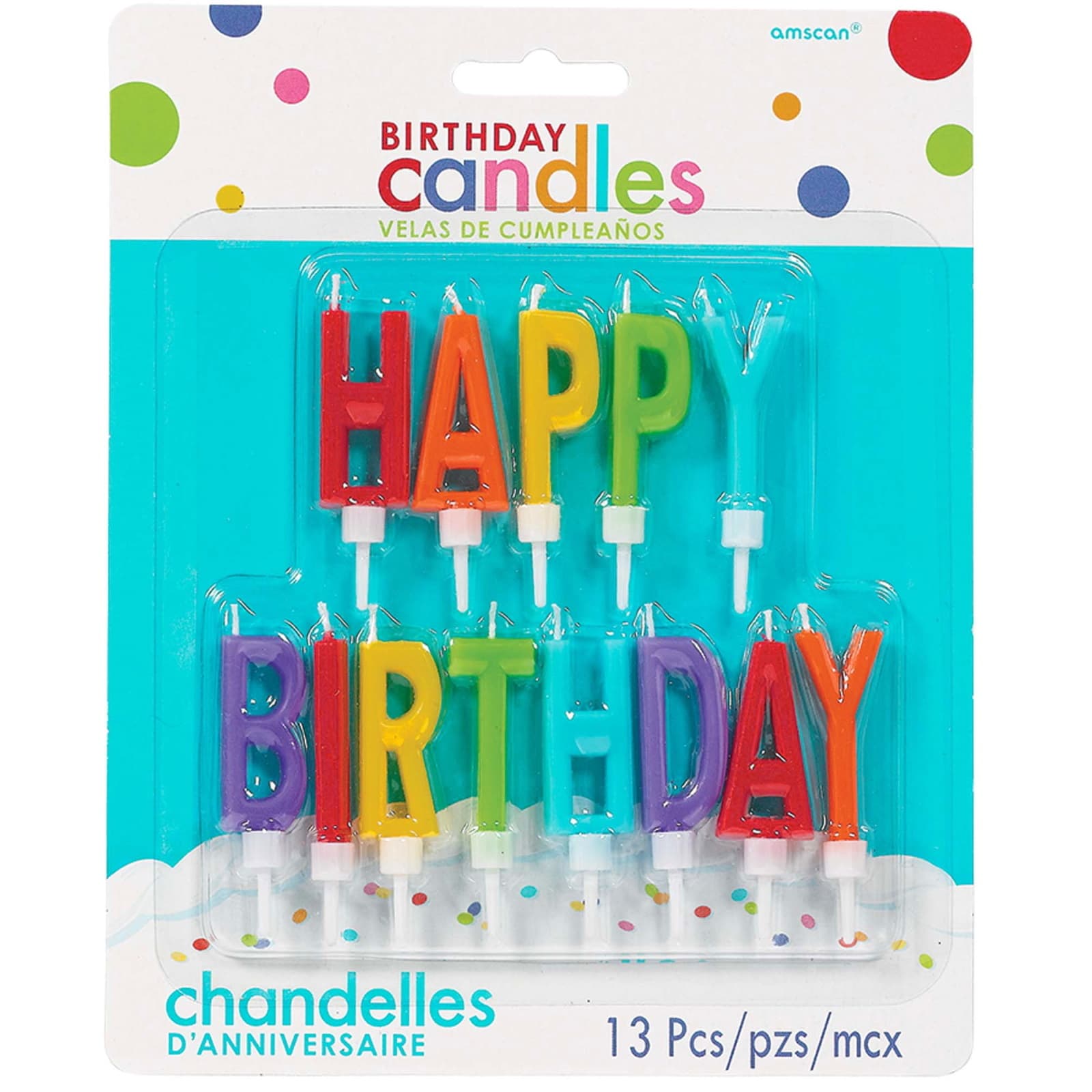Rainbow Happy Birthday Letter Candles - Discount Party Supplies
