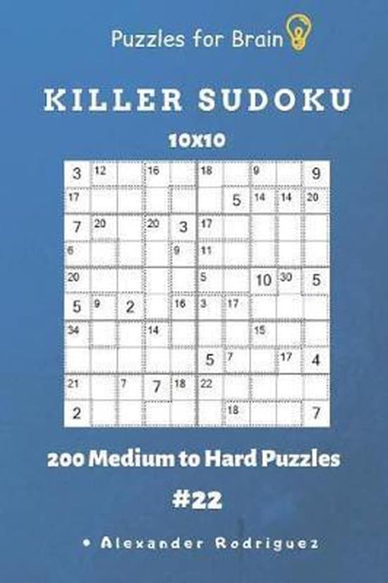 Killer Sudoku- Puzzles for Brain - Killer Sudoku 200 Medium to Hard ...