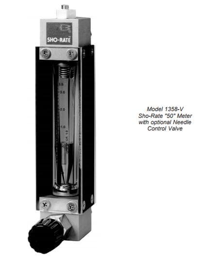 Brooks Instruments 1358 Series Glass Tube Rotameter Flowmeter Sho-rate ...