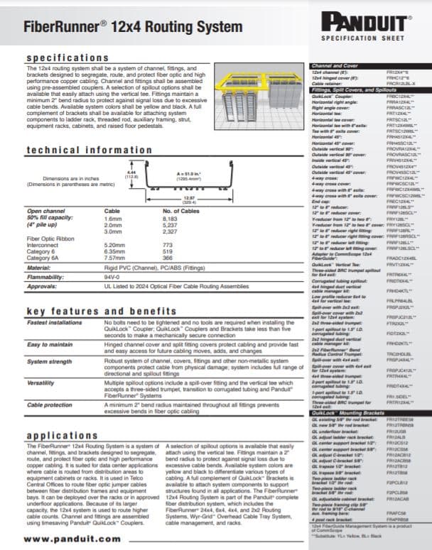 Panduit | FiberRunner Cable Routing System
