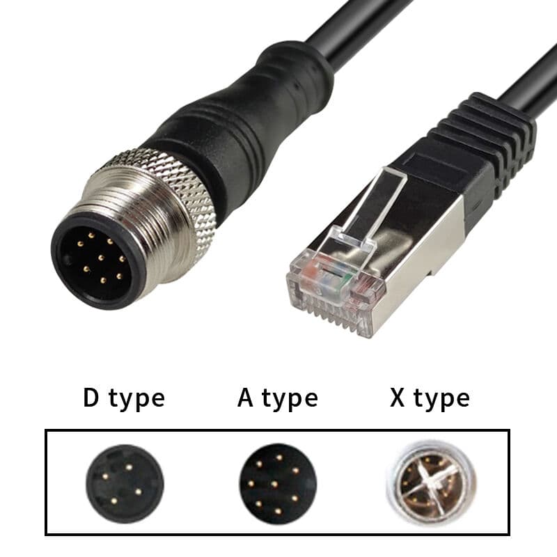M12 Dcoded Male 4pin Ethernet Connector M12 D Coded To Rj45 Industrial ...