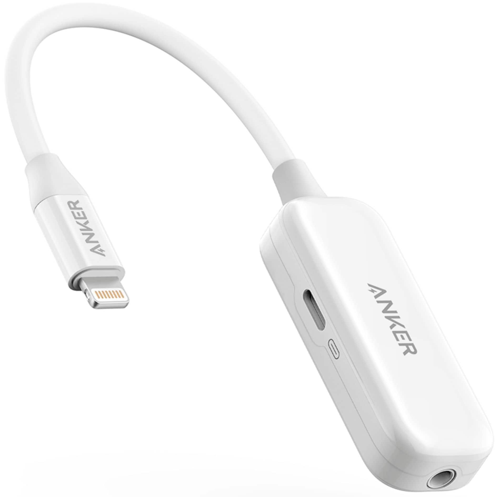 Anker Lightning to 3.5mm Audio Adapter and Pass Through Charging White ...