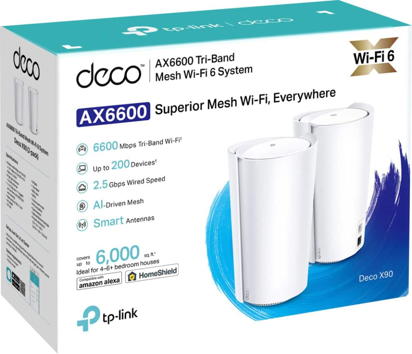 Best Buy: TP-Link Deco X90 (2-pack) AX6600 Whole Home Mesh Wi-Fi 6 ...