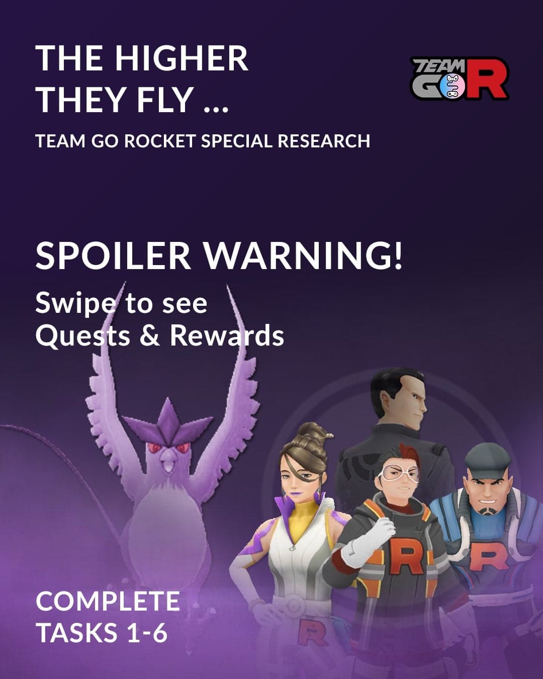 The Higher They Fly Team GO Rocket Special Research Tasks and Rewards ...