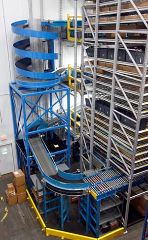 Ryson Spirals used in Multi-Tiered Order Picking System