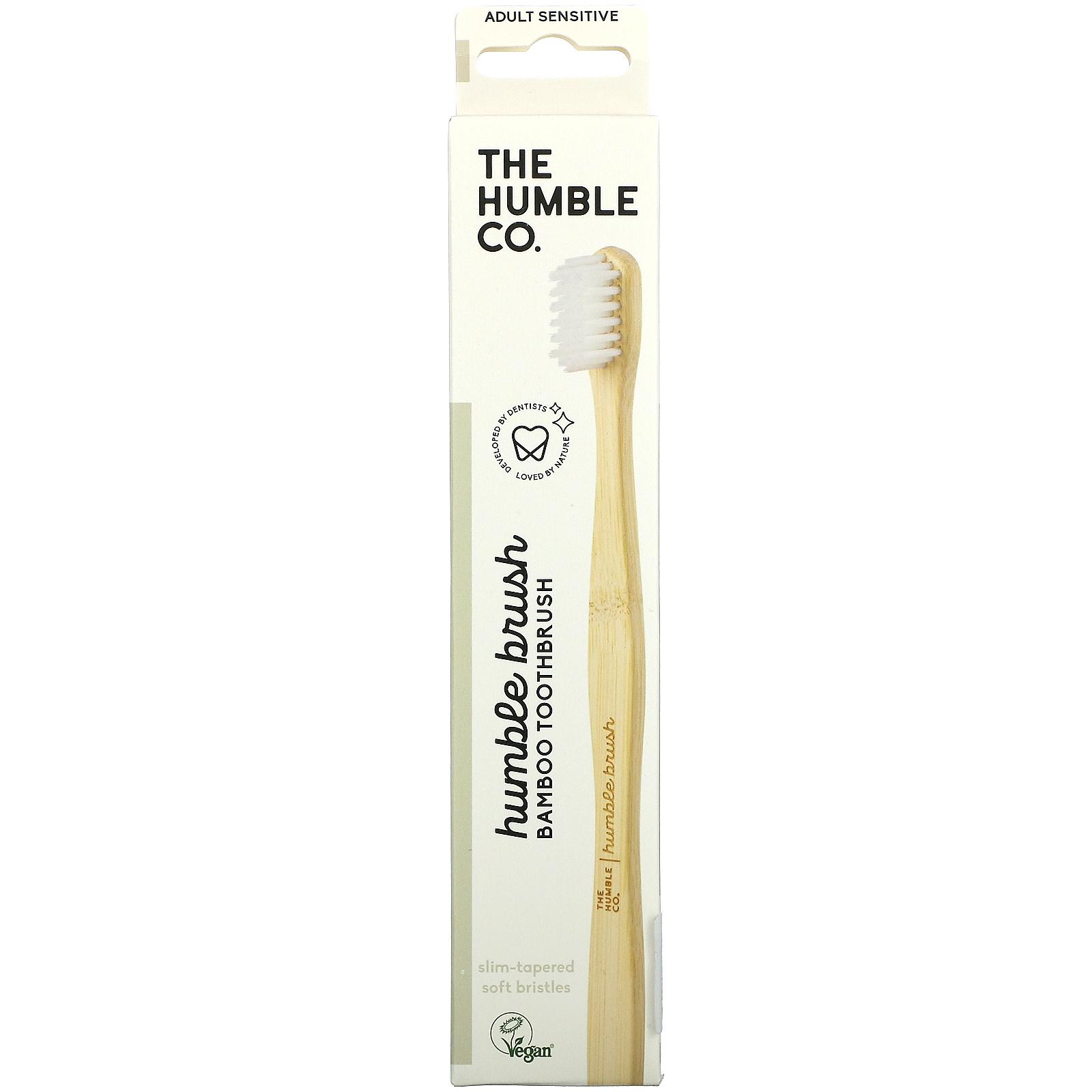 The Humble Co., Humble Bamboo Toothbrush, Adult Sensitive, White, 1 Toothbrush - iHerb