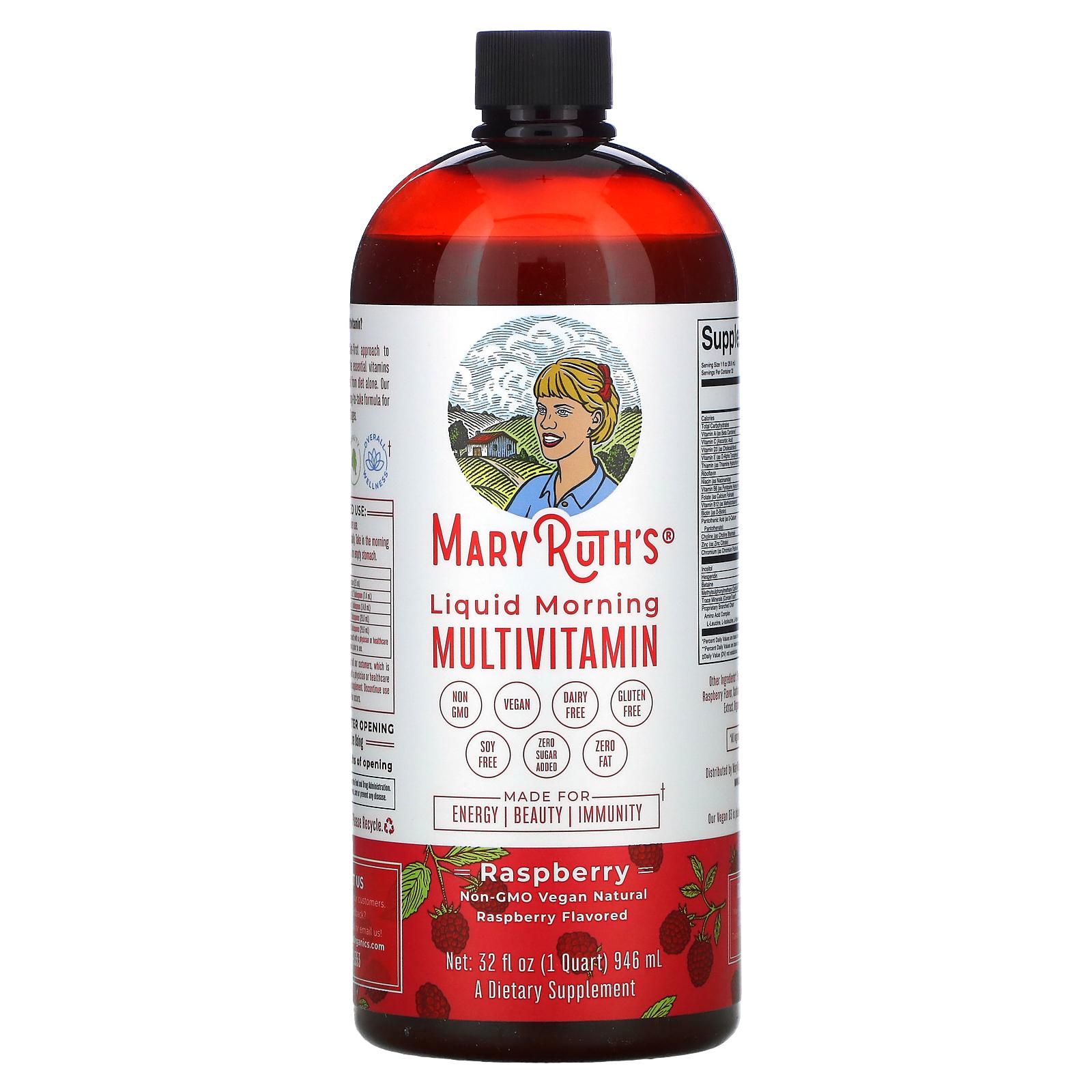 MaryRuth Organics, Liquid Morning Multivitamin, Raspberry, 32 fl oz ...