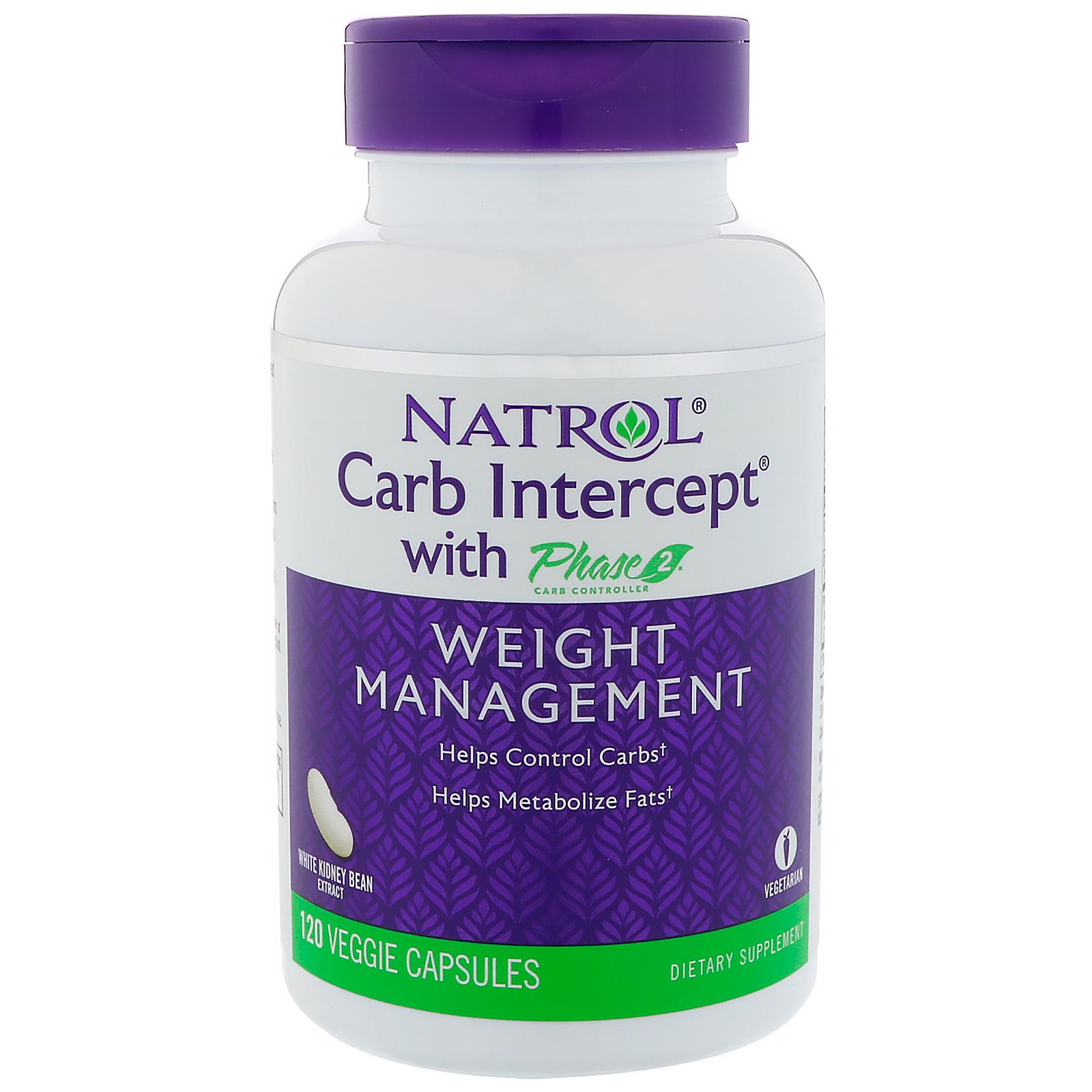 Natrol, Carb Intercept with Phase 2 Carb Controller, 120 Veggie ...