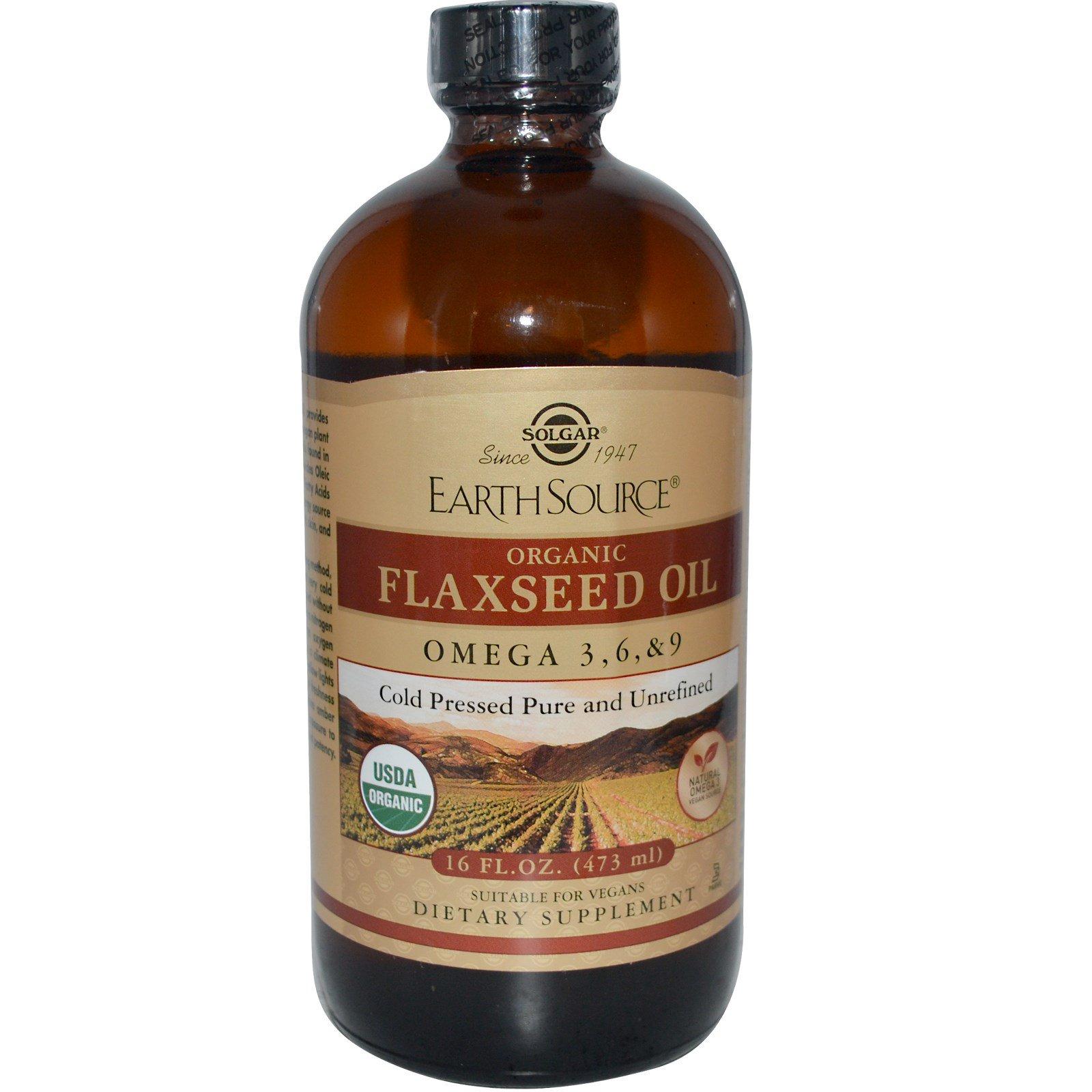 Solgar, Earth Source, Organic, Flaxseed Oil, 16 fl oz (473 ml) - iHerb.com