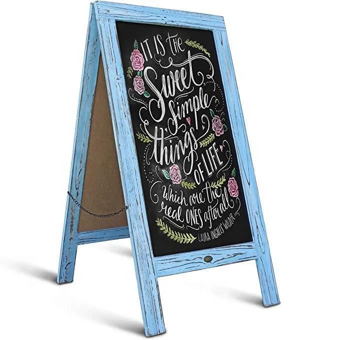A-frame Chalkboard Signs Double Sided Wooden Chalkboard With Stand ...