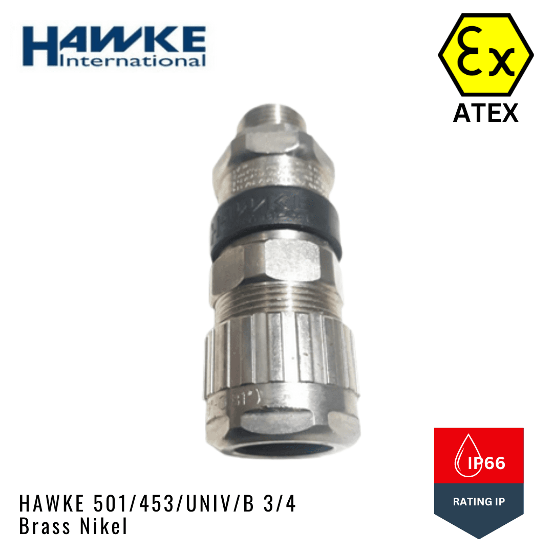 Explosion Proof Cable Gland Armor HAWKE 501/453/UNIV/B 3/4 Brass Nikel ...