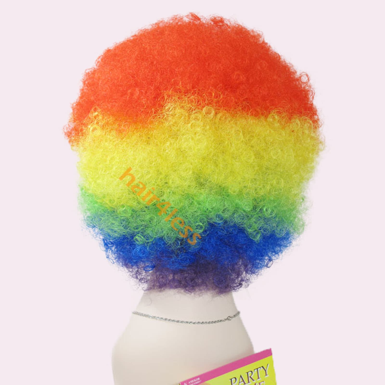 Afro Clown Party Cosplay Full Wig Rainbow - Shopolle.com