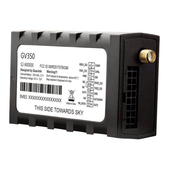 QUECLINK GV350M INSTALLATION MANUAL Pdf Download | ManualsLib