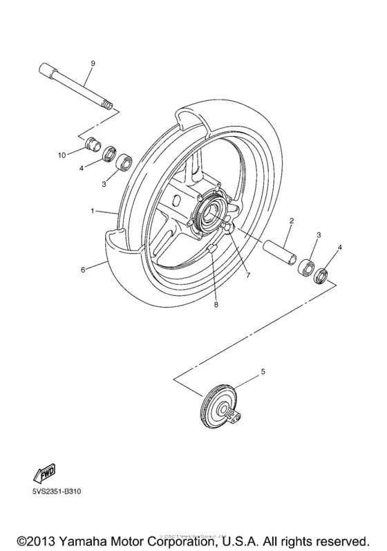 Front wheel for 2004 Yamaha FJR1300 | USA sales region, , 14427697-807129