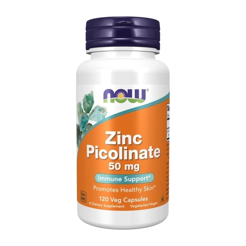 NOW FOODS Zinc Picolinate 50mg 120 kaps.|Cynk|Now foods