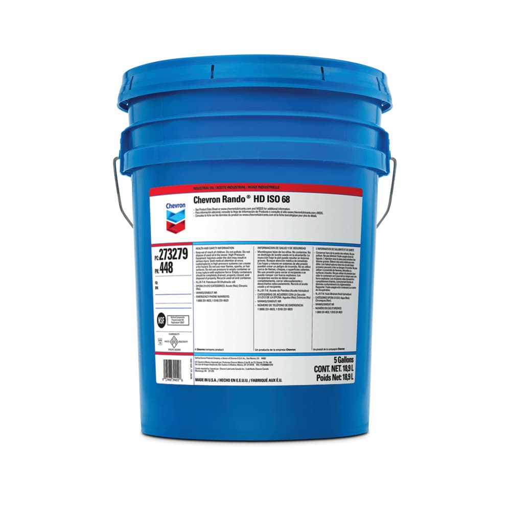 Chevron Rando Iso 68 Chevron Rando HD Premium MV Hydraulic Oil – 5 ...