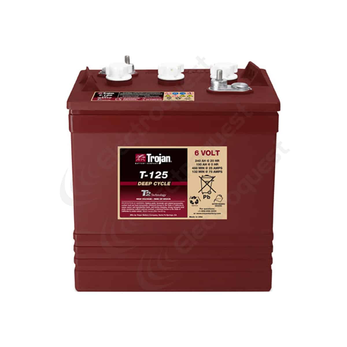 T125 Trojan Deep Cycle Battery 6v 240Ah - Trojan Battery
