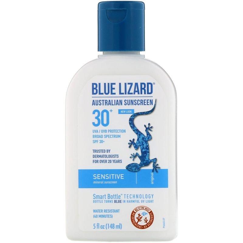 Blue Lizard Australian Sunscreen, Sensitive, Mineral Sunscreen, SPF 30 ...