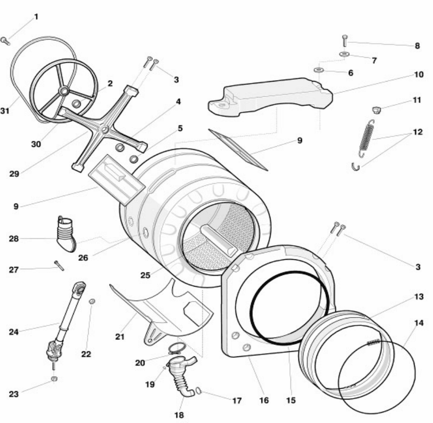 Splendide Washer/Dryer 210 XC Combo Parts Break Down