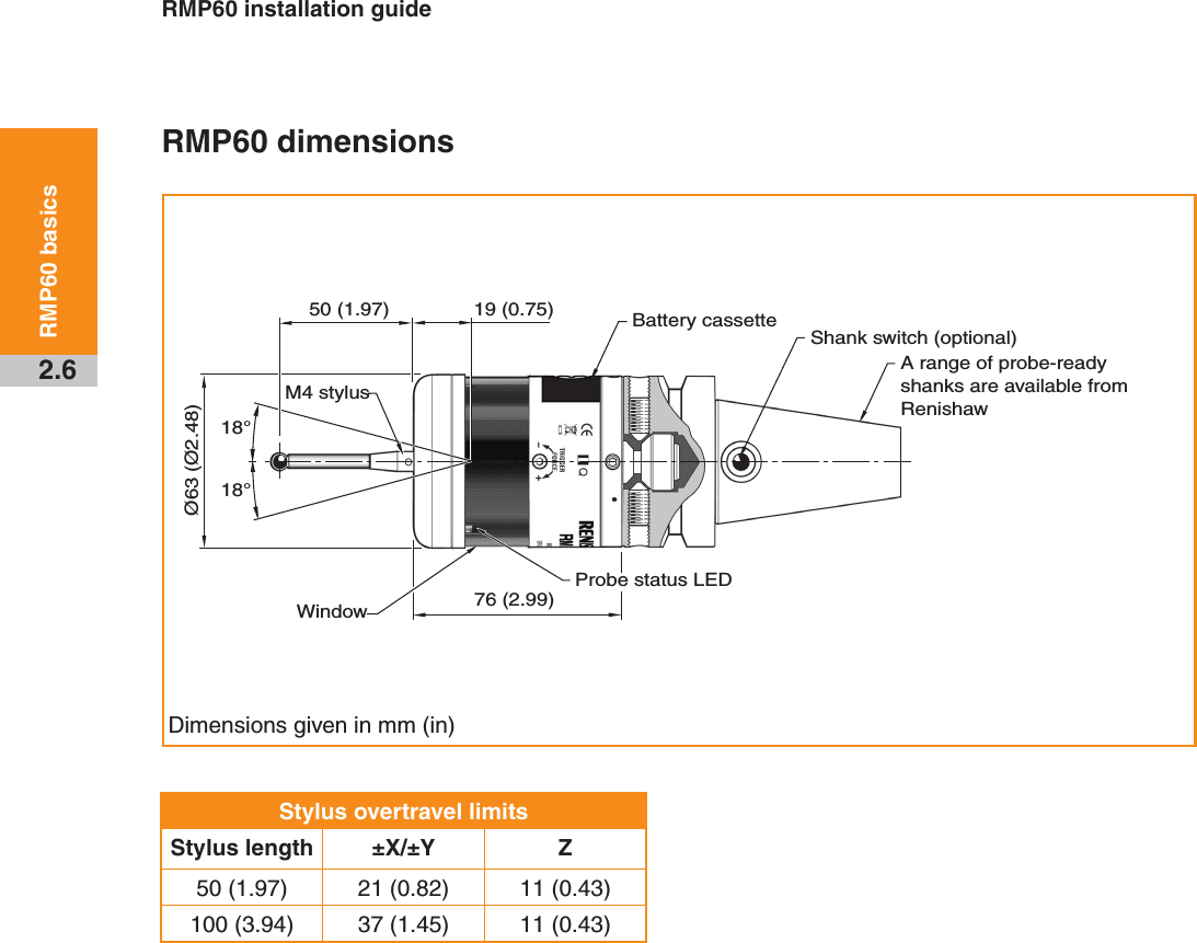 Renishaw plc RMP60Q RMP60 Radio Machine Probe User Manual Manual pt 1