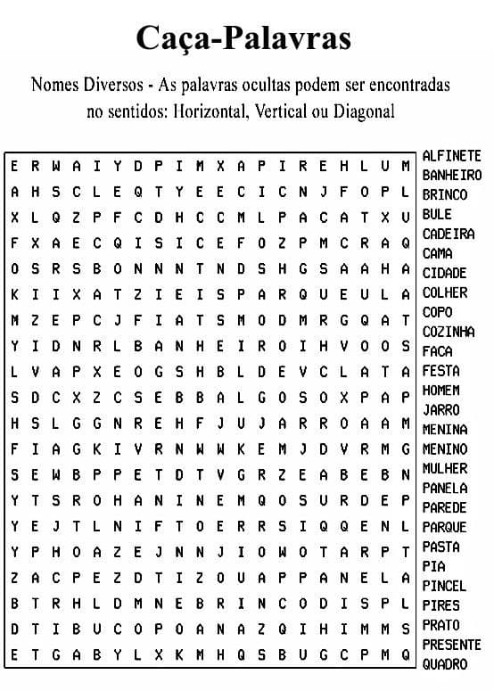 25 Caça-Palavras para Imprimir