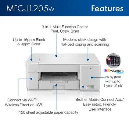 Printer Brother MFC-J1205W for inexpensive printing – Webllena