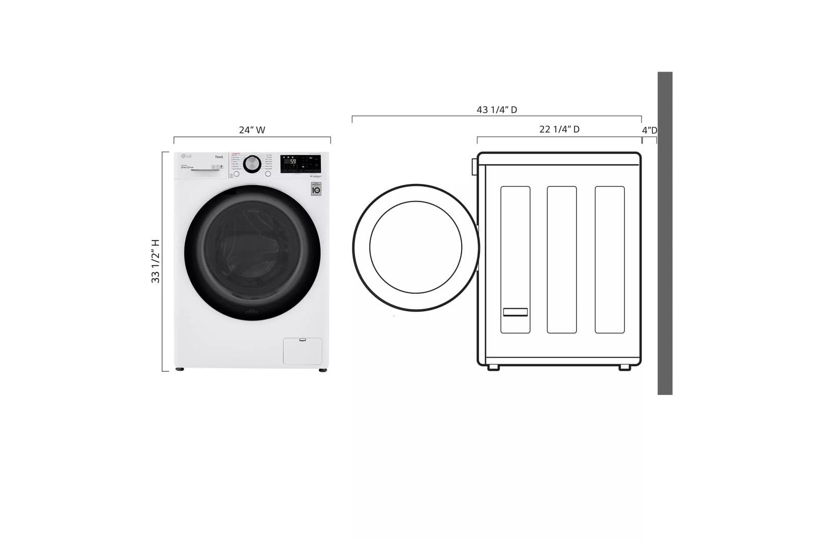 LG 24" Combo Washer/dryer WM3555HWA | ABC Warehouse