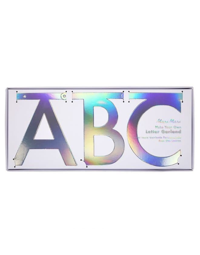 Meri Meri | DIY Letter Banner – Holographic Silver - ANDRS Concept Store