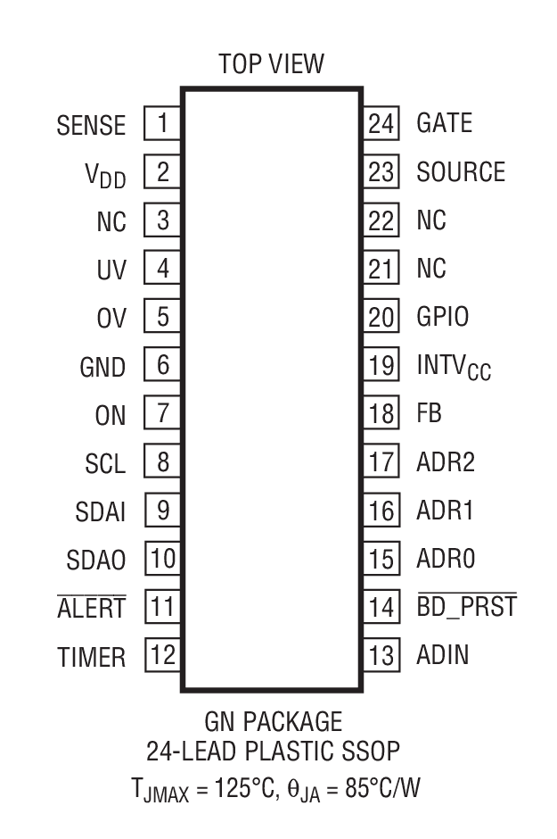 LTC4260 - Positive High Voltage Hot Swap Controller with I²C Compatible ...