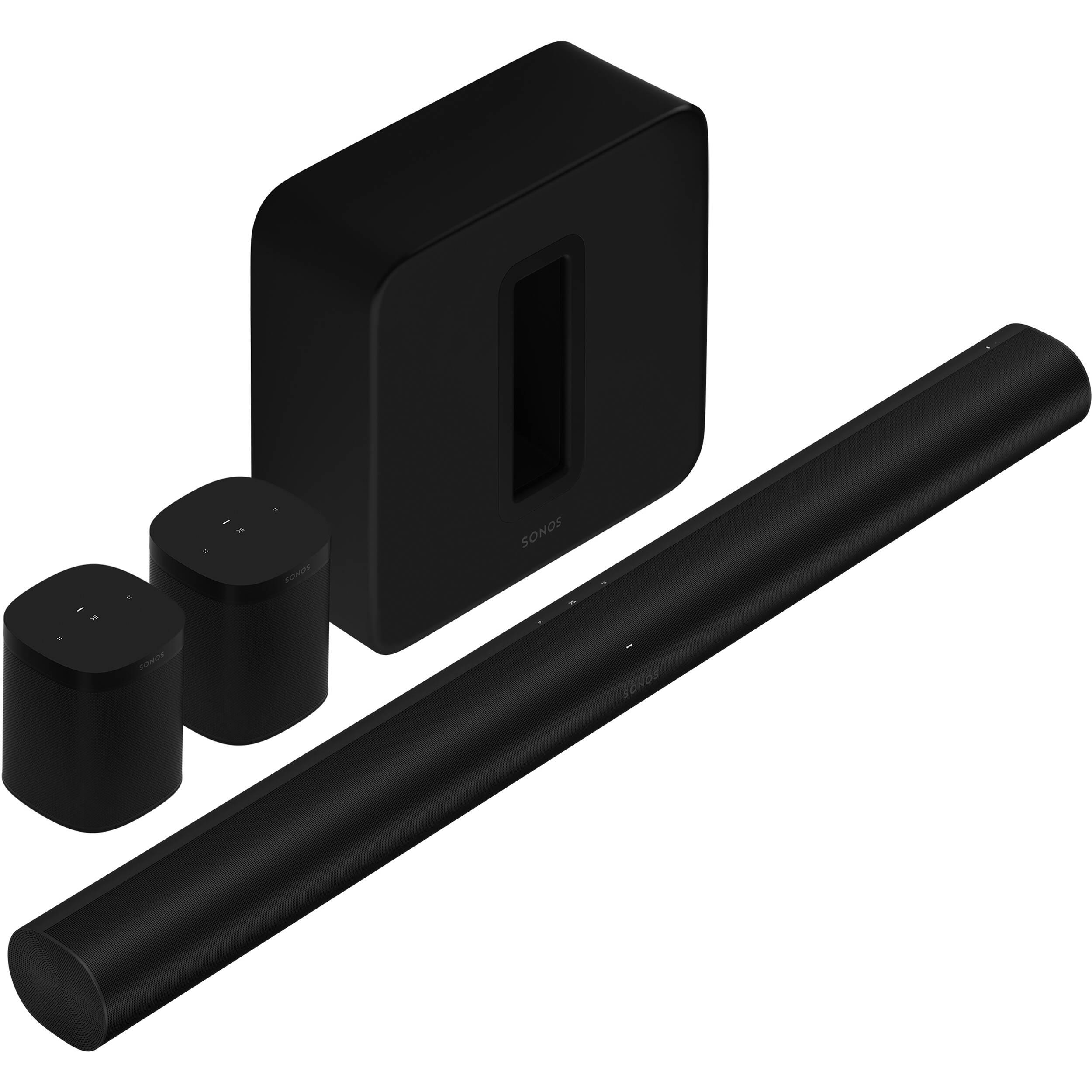 Sonos Arc Soundbar with Sub Wireless Subwoofer & One SL Pair Kit