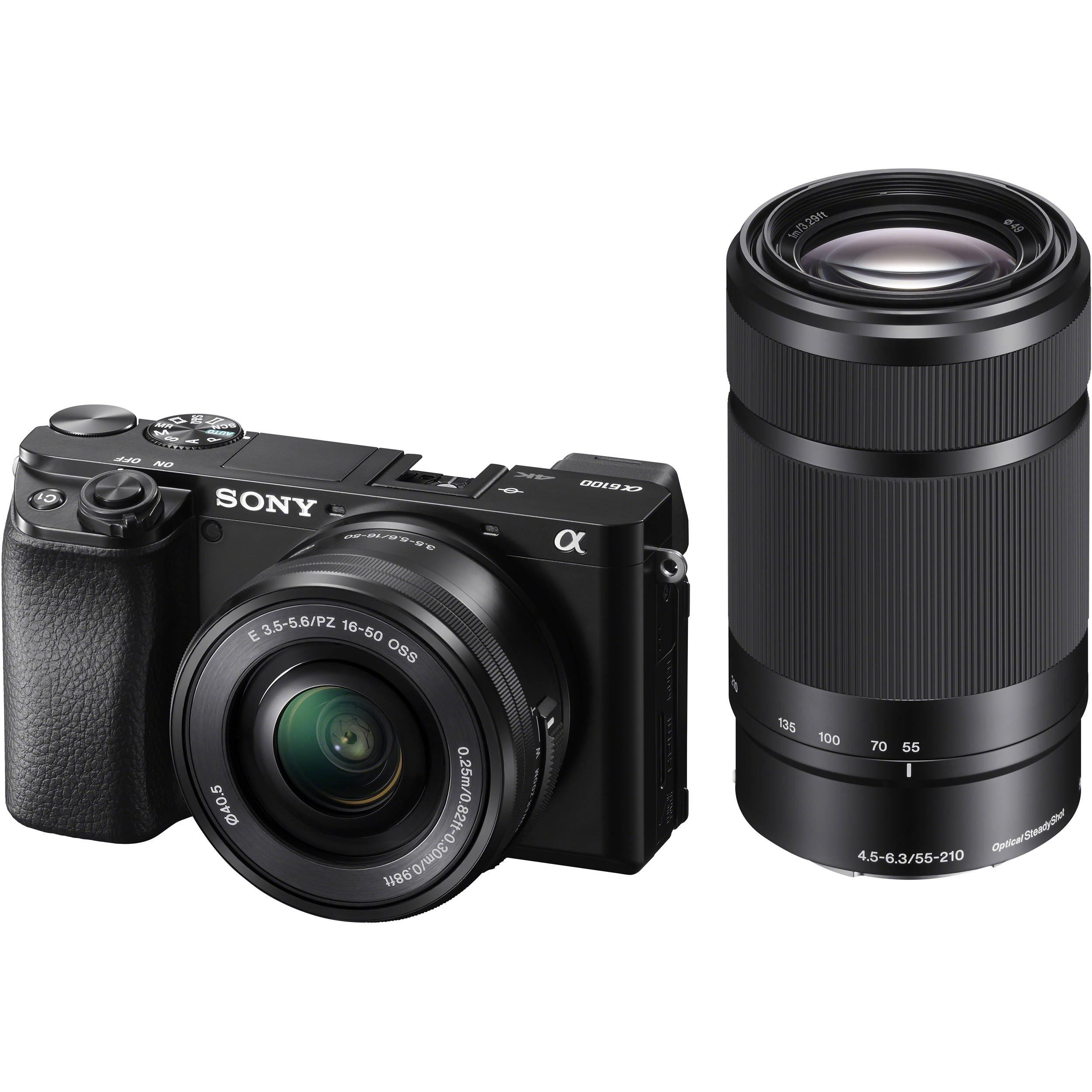 Sony Alpha a6100 Mirrorless Digital Camera ILCE6100Y/B B&H Photo