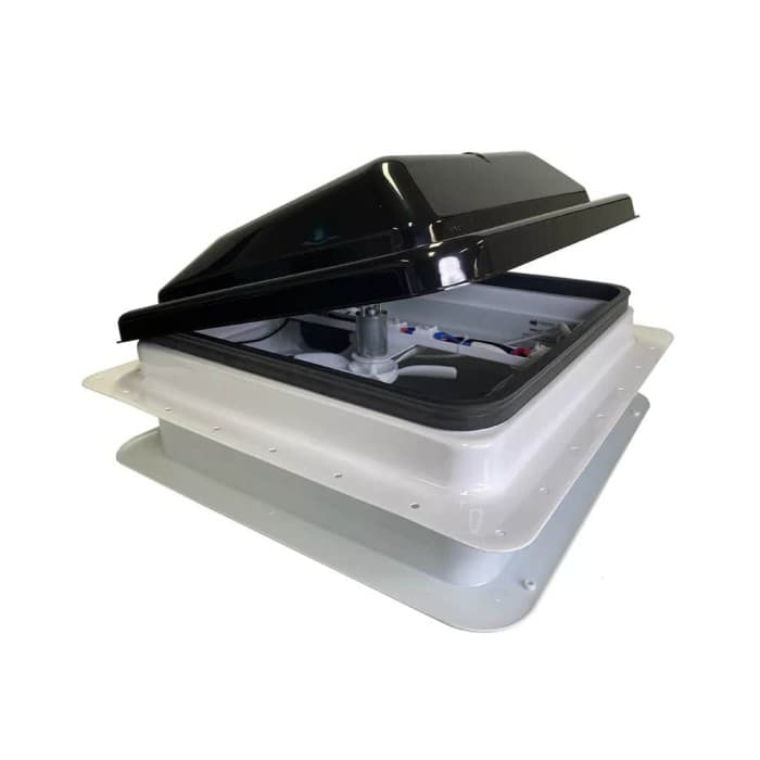 Coast RV 12V Roof Vent W LED, Black Lid, 14x14inch | CaravansPlus