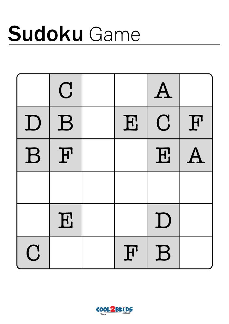 Free Printable Alphabet Sudoku Puzzles