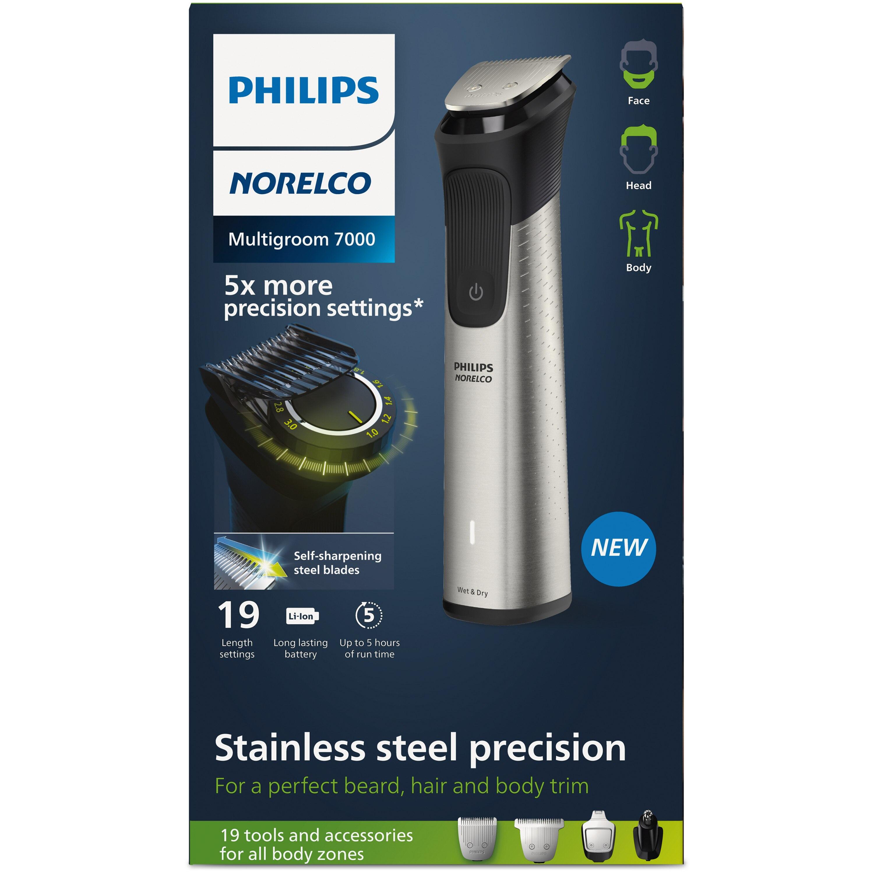 Philips Norelco Multigroom Series 7000, 23 Piece Mens Grooming Kit Face ...