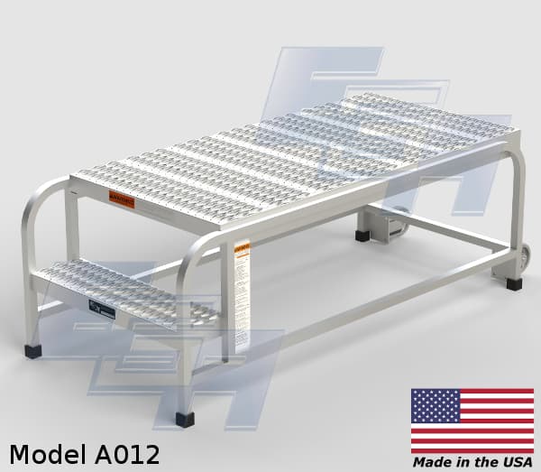 Mobile Aluminum Work Platforms - Serrated Tread A012 | EGA Products