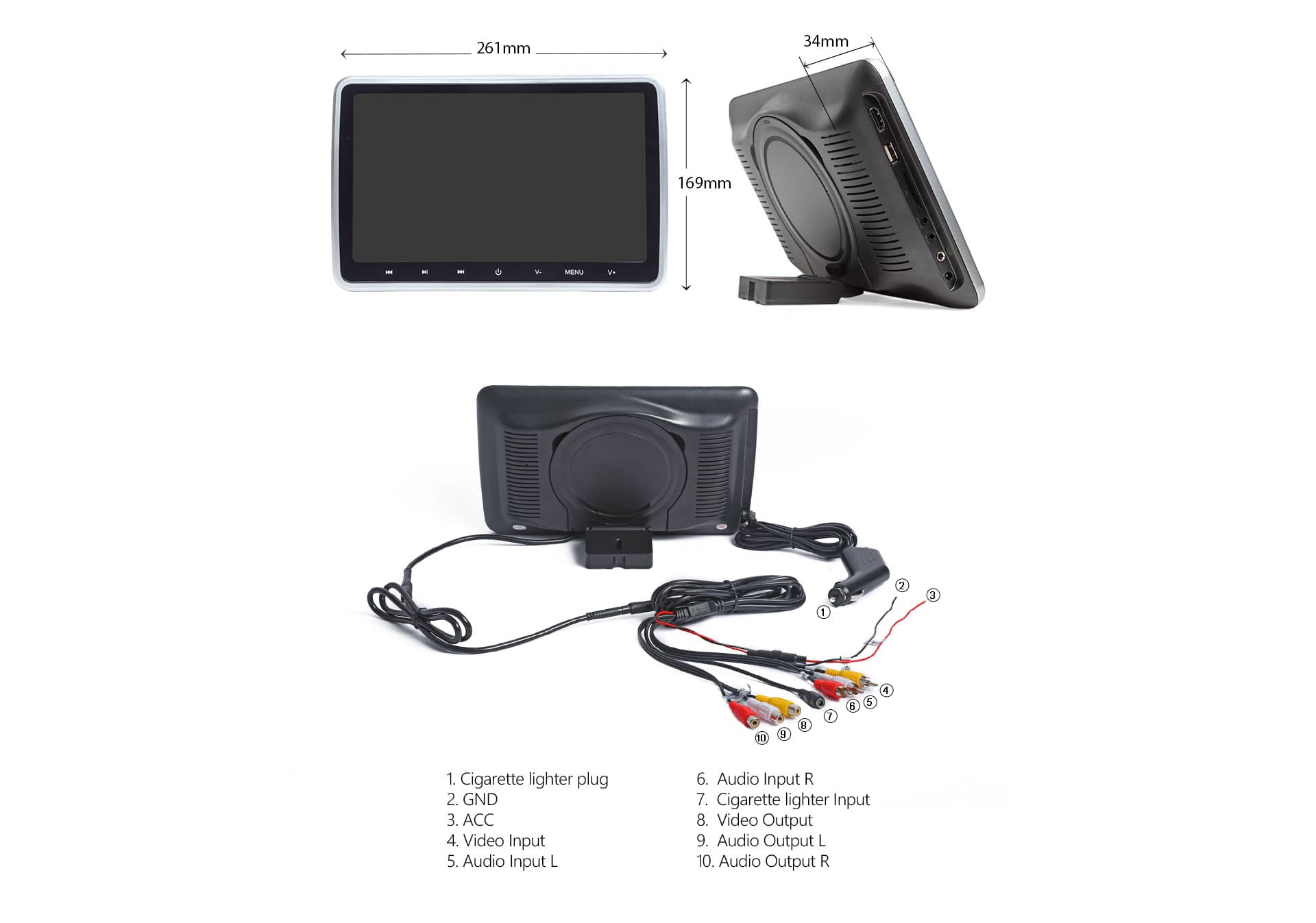 Eonon C1100A | Car Monitors | 10.1 Inch Headrest DVD Player Portable ...