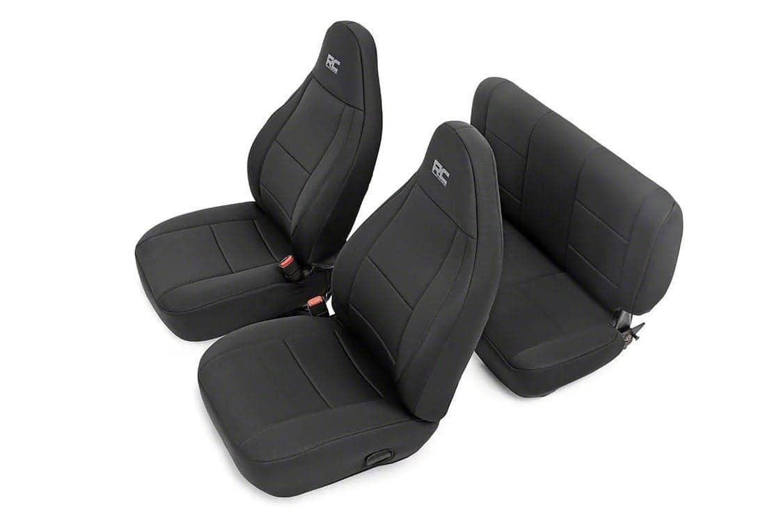 Rough Country Jeep Wrangler Neoprene Seat Covers - Black 91001 (03-06 ...