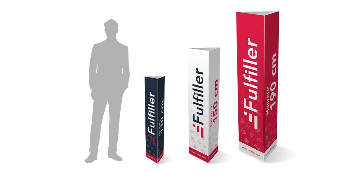 Totem triple 3 faces personnalisés en polypropylène alvéolaire