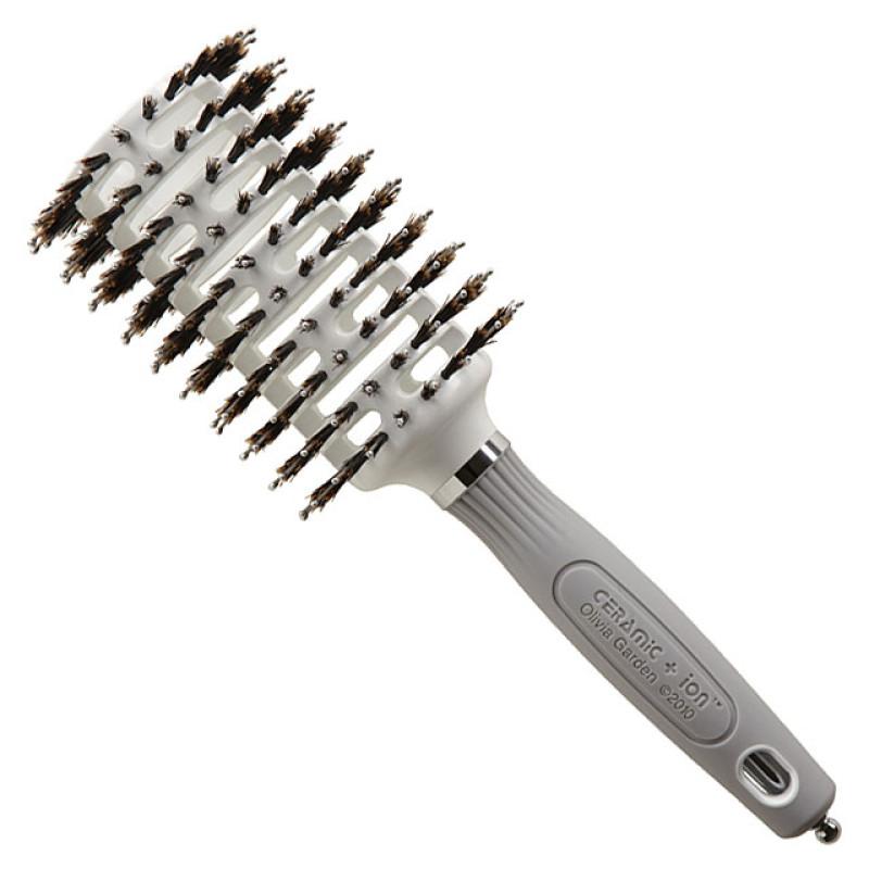 3 1/4" Turbo Vent Ceramic + Ion Combo Round Hair Brush by Olivia Garden ...