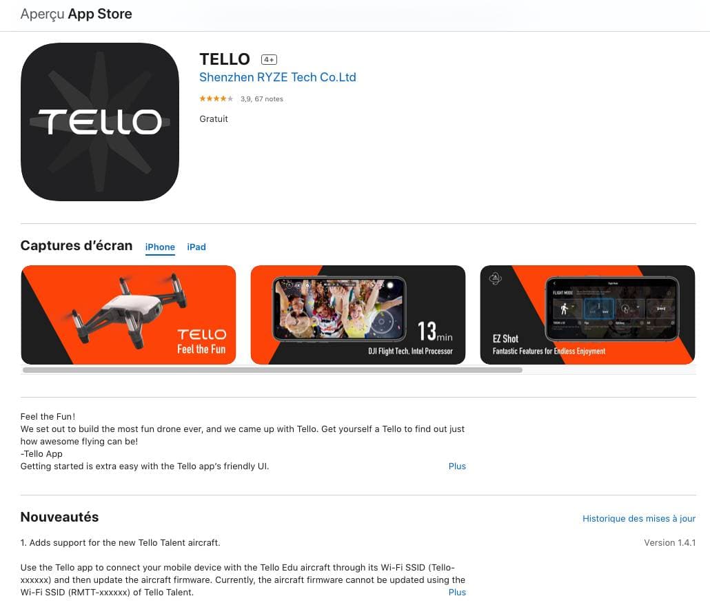 Rumeur : le Tello Talent de Ryze Technologies et DJI en approche ...