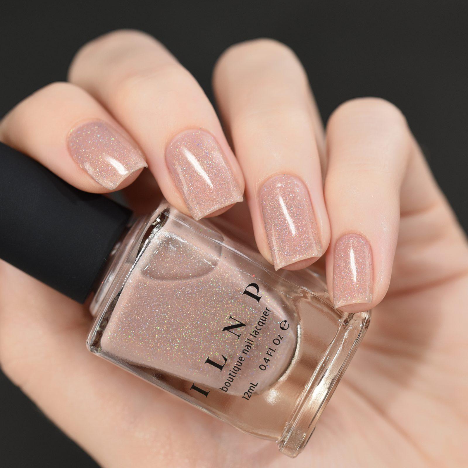 Chleo - Neutral Blush Pink Holographic Sheer Jelly Nail Polish by ILNP