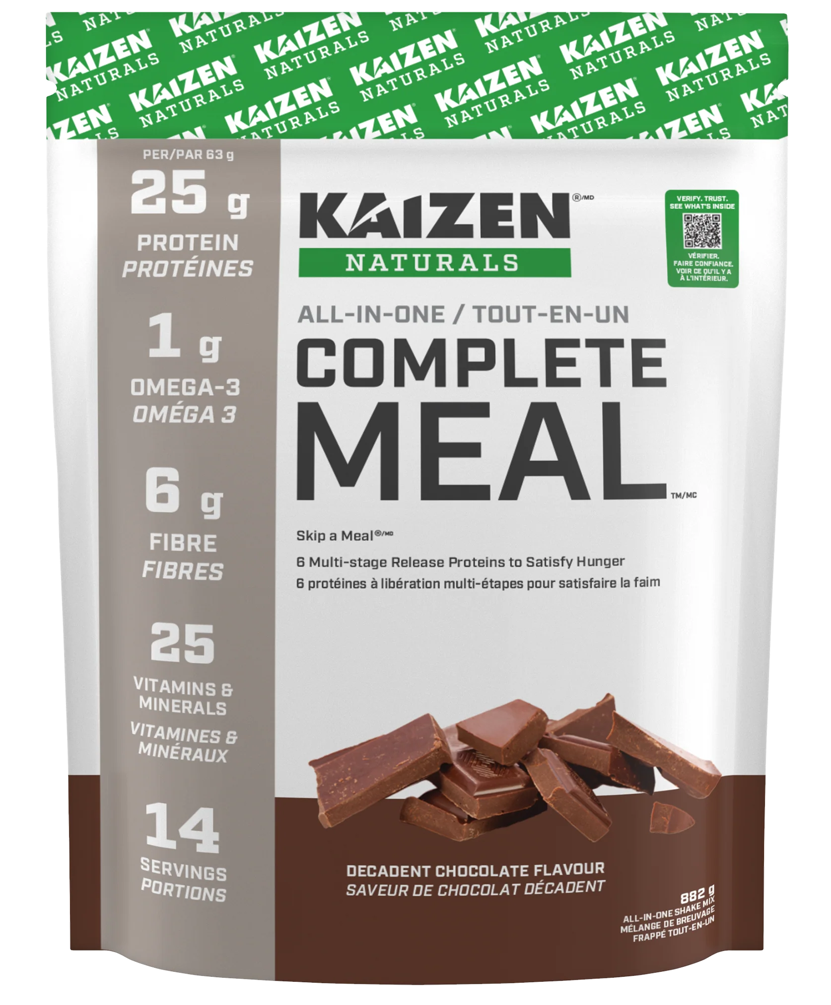 Kaizen Naturals All-In-One Complete Meal, Decadent Chocolate flavour, 882 g pouch