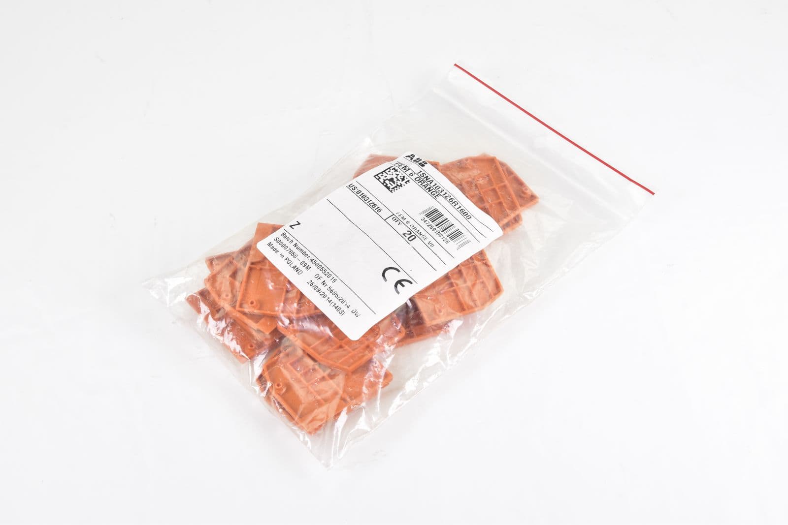 1SNA103126R1600, FEM 6 ORANGE, ABB, Entrelec locking plate, (1PU=20Pcs ...