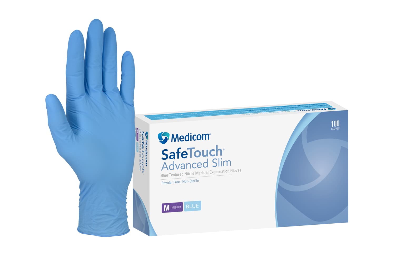 SafeTouch Advanced Slim Blue Examination Nitrile Gloves | A. R. Medicom ...