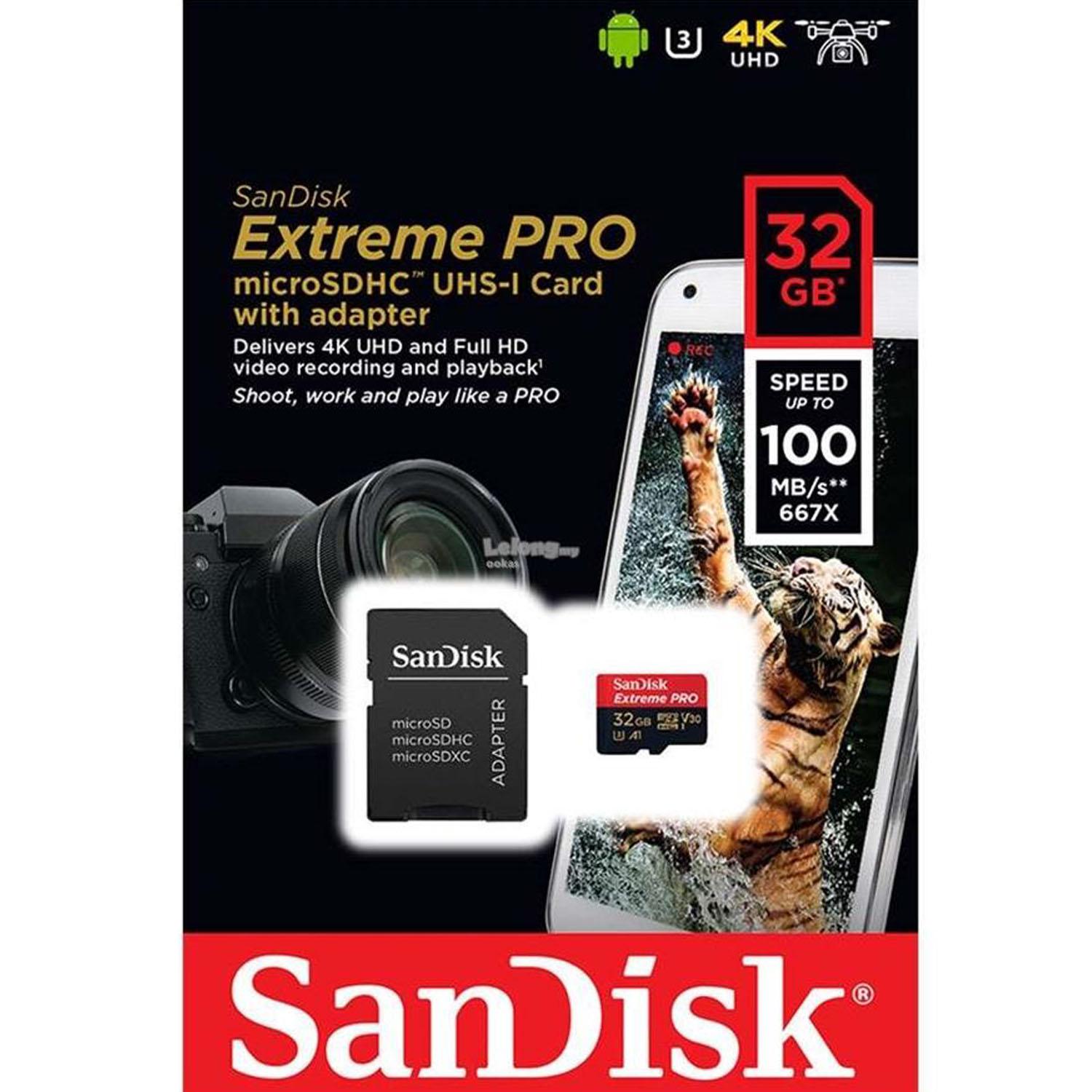 SanDisk Extreme PRO microSDHC 32GB 100MB/s UHS-I U3 – Welcome to MEGA ...