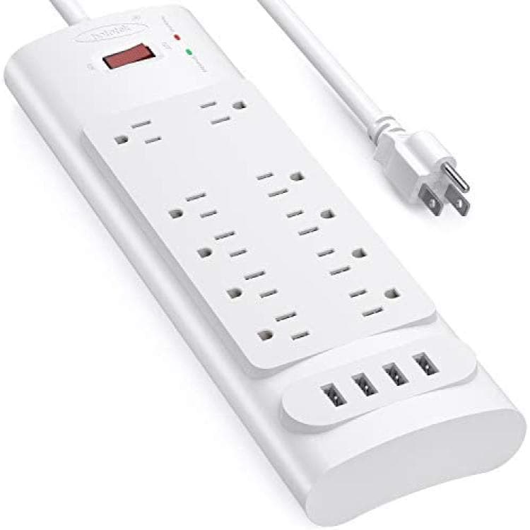 Power Strip with USB Ports, Bototek Surge Protector with 10 AC Outlets ...