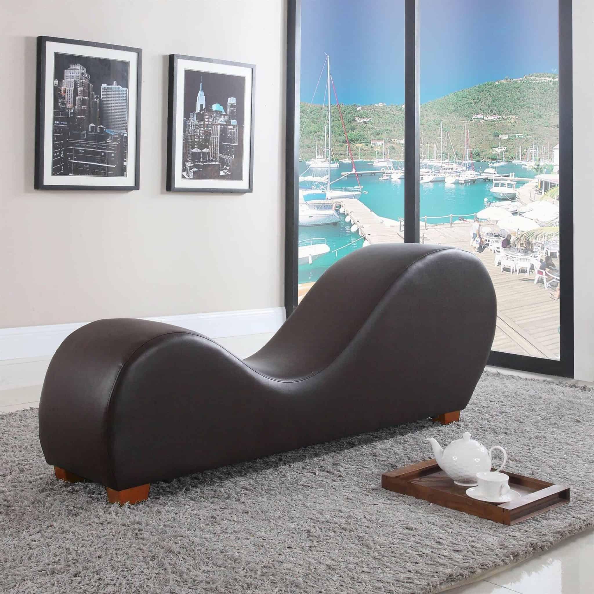 Bonded Leather Chaise Lounge Yoga Chair - Affordable Modern Design ...